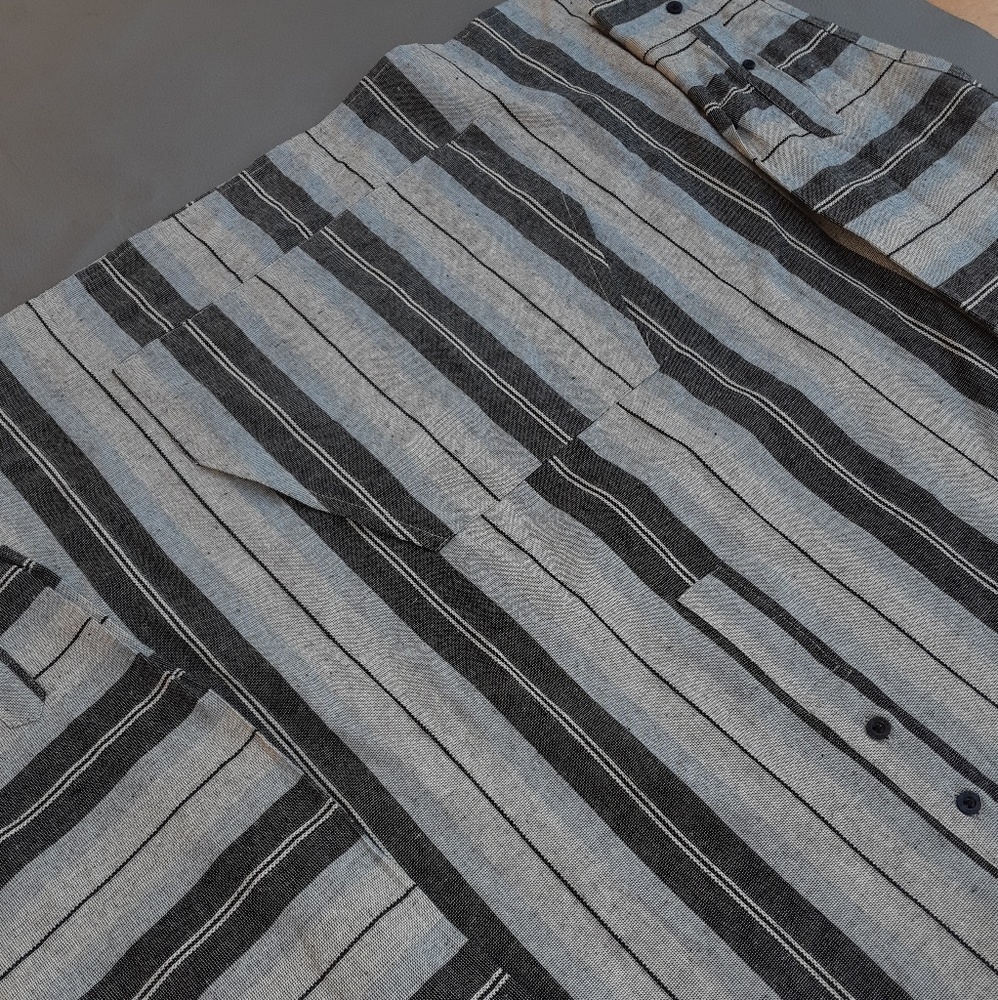 Light blue and grey striped sweater - Picture 3 of 3